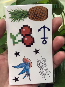 

Water Transfer fake tattoo cute pineapple Cherry anchor tatto Waterproof Temporary Tattoo flash tatoo for gril woman 10.5*6 cm