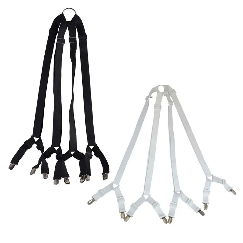 

2 pcs Bed Sheet Straps Bed Sheet Suspenders Gripper Bed Sheet Holder Fastener Clips 1 Set Long Crisscross Adjustable Fitted