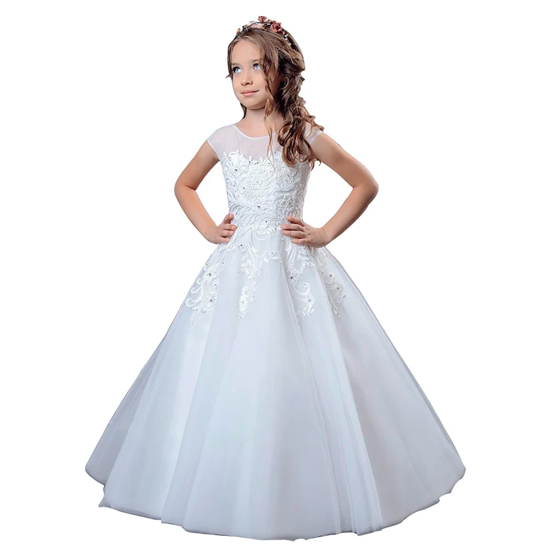 Abaowedding Elegant Long Holy Communion Dress For Girls Spring Child Wedding Evening 2-12 Years Old | Детская одежда и обувь
