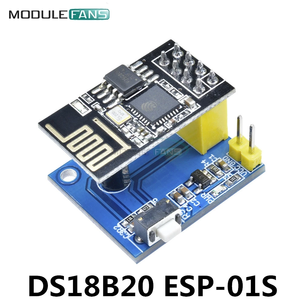 ESP-01/ESP-01S ESP8266 DS18B20 модуль датчика температуры NodeMCU плата адаптера для Arduino UNO R3 IOT Wifi беспроводной - Цвет: Черный