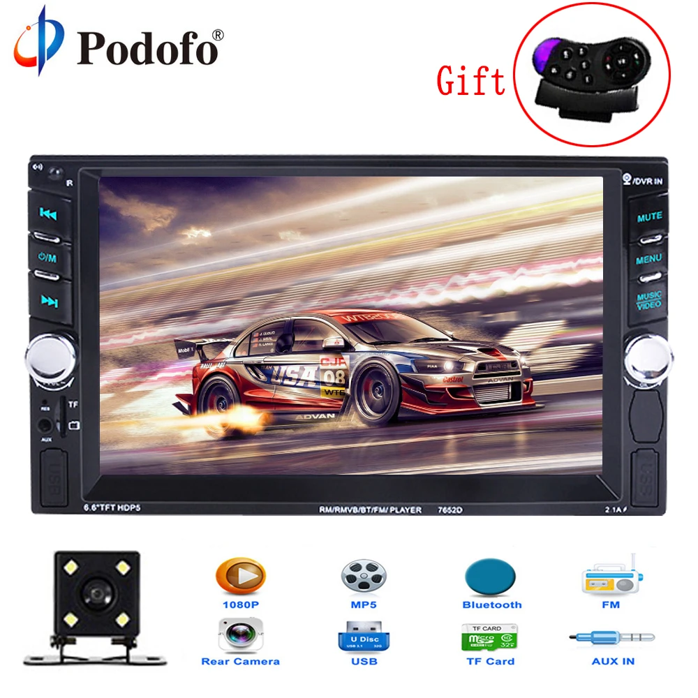 

Podofo Android 2 Din Car radio Multimedia Video Player Universal auto Stereo GPS MAP For Volkswagen Nissan Hyundai Kia toyota
