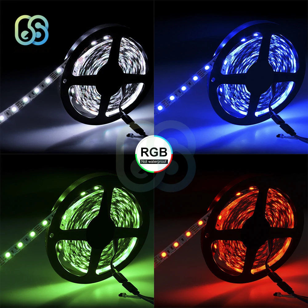  12V 5M LED Strip Light Lamp SMD 5050 Non-waterproof 300LED Christmas Desk Decoration Lamp Tape For 