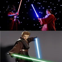 2pcs lot Star Wars Lightsaber Led Flashing Light Sword Toys Cosplay Weapons Can Mutual percussion Sabers