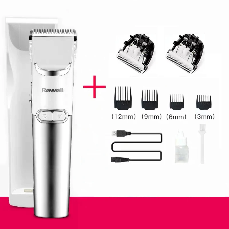 Silver Add 2pc Blade 100-240 В турбо перезаряжаемая машинка для стрижки волос литиевая профессиональная триммер для волос для мужчин Парикмахерская электрическая машинка для стрижки Машинка для стрижки волос - Цвет: Silver Add 2pc Blade