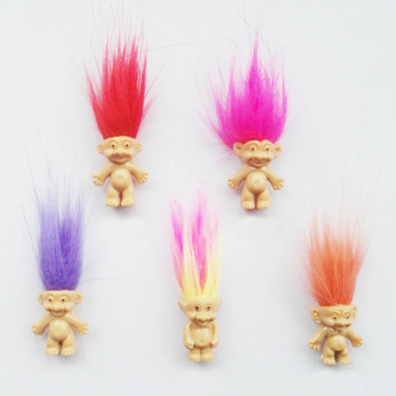 

5pcs/lot Colorful Hair Troll Doll Family Members Daddy Mummy Baby Boy Girl Leprocauns Dam Trolls Toy Gifts Happy Love Family