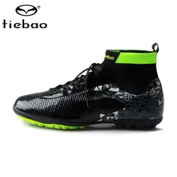 TIEBAO Professional футбольные бутсы мужские запонки обувь кроссовки Крытый газон Нескользящие ботильоны высокие футбольные бутсы