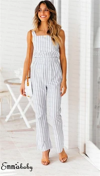 

Backless Ladies Summer Jumpsuit Clothes Sleeveless High Waist Ladies Clubwear Wide Leg Pant Summer Outfits