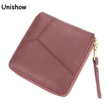 

Unishow women wallet small zipper Geometric women purse short brand designer lady coin wallet female change purse card holders