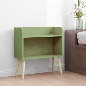 

Bookcase solid wooden legs small bookshelf landing simple household shelf modern students use lattice cabinet bedside LM01041159