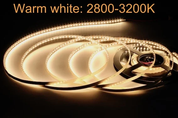 5 Meter LED Streifen 12V 3528 Warmweiss 2900K 10W & 180 Leds/M IP20, 35,72 €