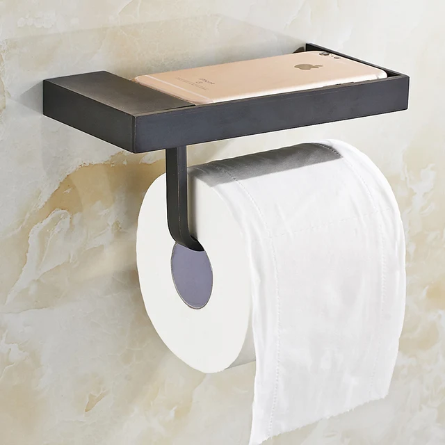 Modern New Wall Mounted Bathroom Oil Rubbed Bronze Toilet Paper Modern New Wall Mounted Bathroom Oil Rubbed Bronze Toilet Paper Holder Storage Shelf Mobile Phone Rack