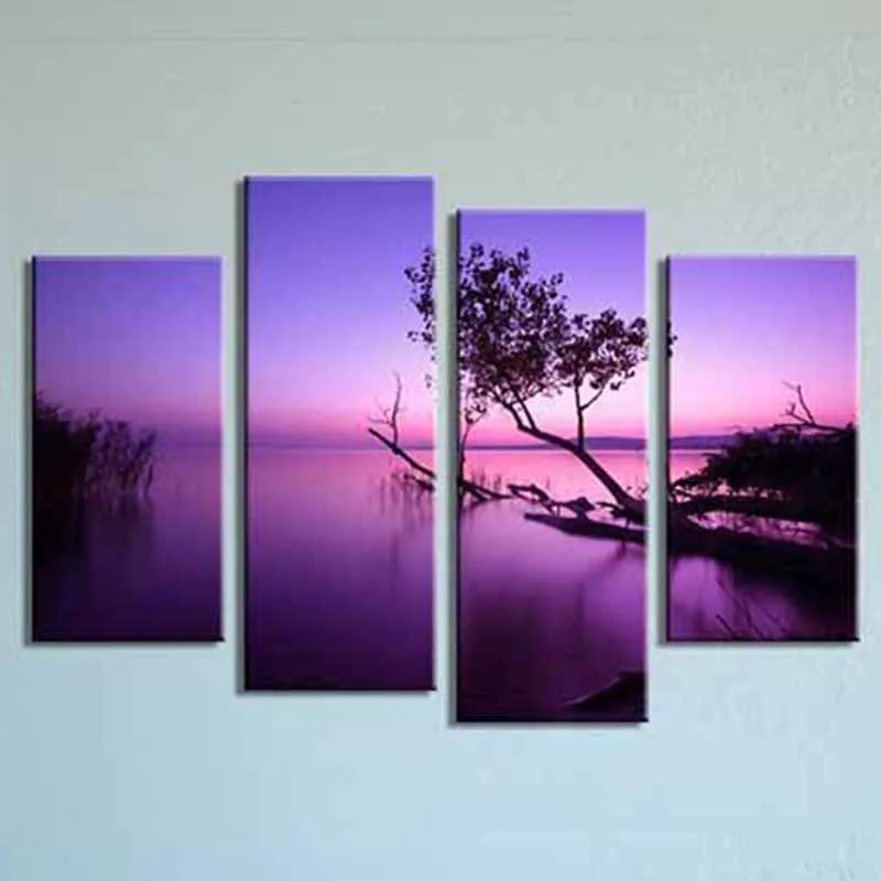 

DIY Purple Tree Landscape Diamond Embroidery Painting River Scenery Mosaic Full Drill Round Diamond Painting Stitch Kit Painting