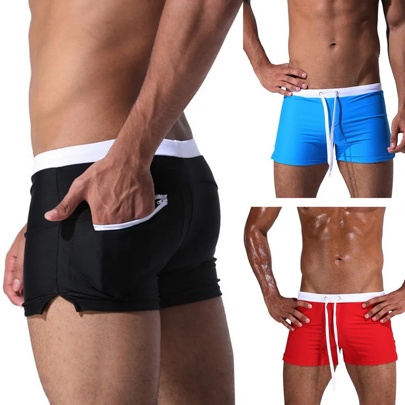 Новая мужская сексуальная одежда для купания плавки сексуальный купальник мужские s однотонные плавки пляжные шорты De Praia Ho мужские s Maillot De Bain