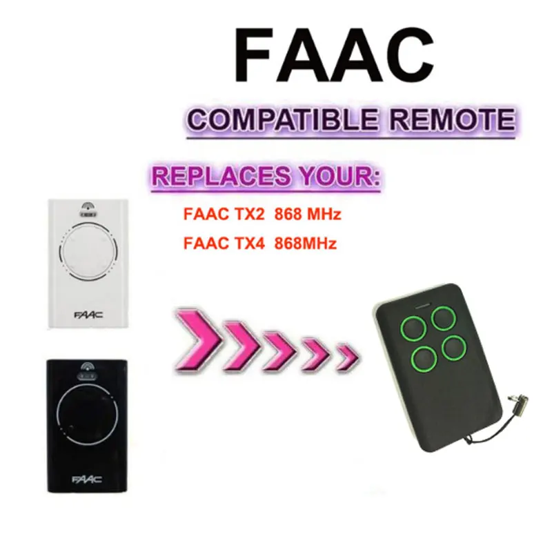 

FAAC XT2 XT4 868 SLH LR Replacement RF Remote Controller
