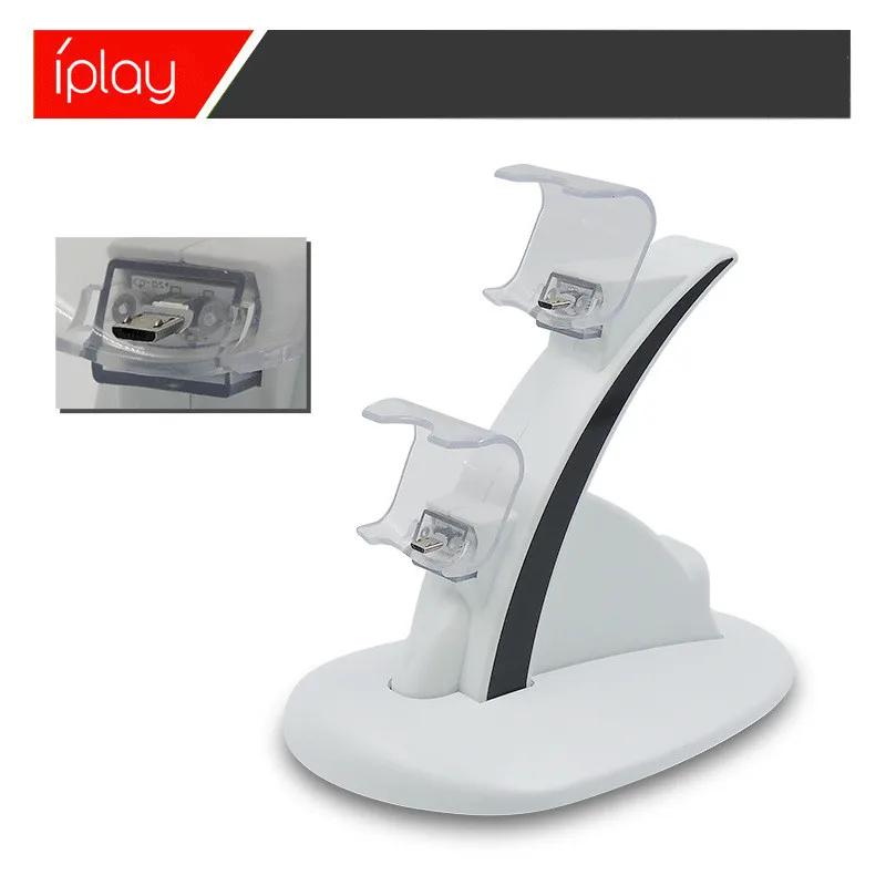 Controller Charger Dock LED Dual USB PS4 Charging Stand Station for Sony Playstation 4 PS4 PS4 Pro PS4 Slim black white (2)