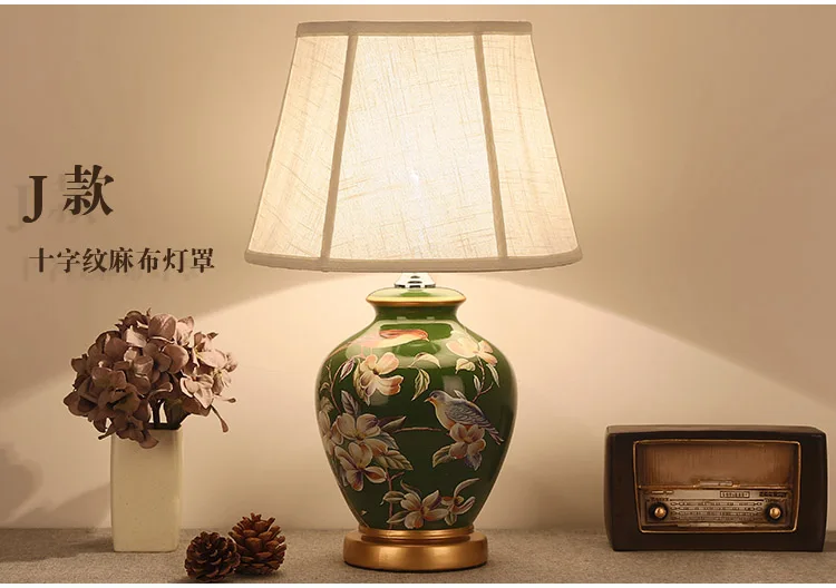 Средиземноморский сад цветок и птица настольная лампа спальня прикроватная лампа Новый китайский классический цветочный резьба