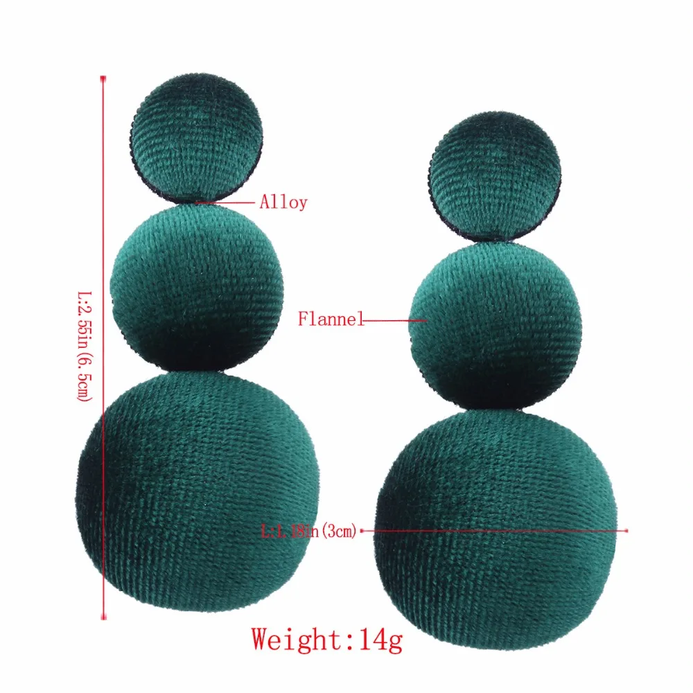 Бренд lzhlq новые модные бархатные серьги с зелеными шариками длинные висячие серьги для женщин Подарки корейские ювелирные серьги