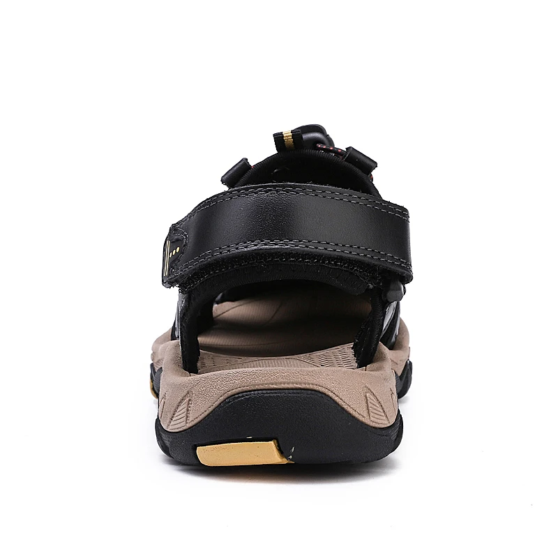 Hole Shoes Male Sandals Genuine Leather Crocse Clogs Mens Shoes Sandalias Hombre Sandles Sandalet Summer Croc Sandali New 2019