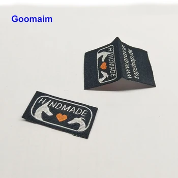 

custom gigh-density brand ladies label sewing on men's clothes woven label customized logo tidy edges fabric cloth label