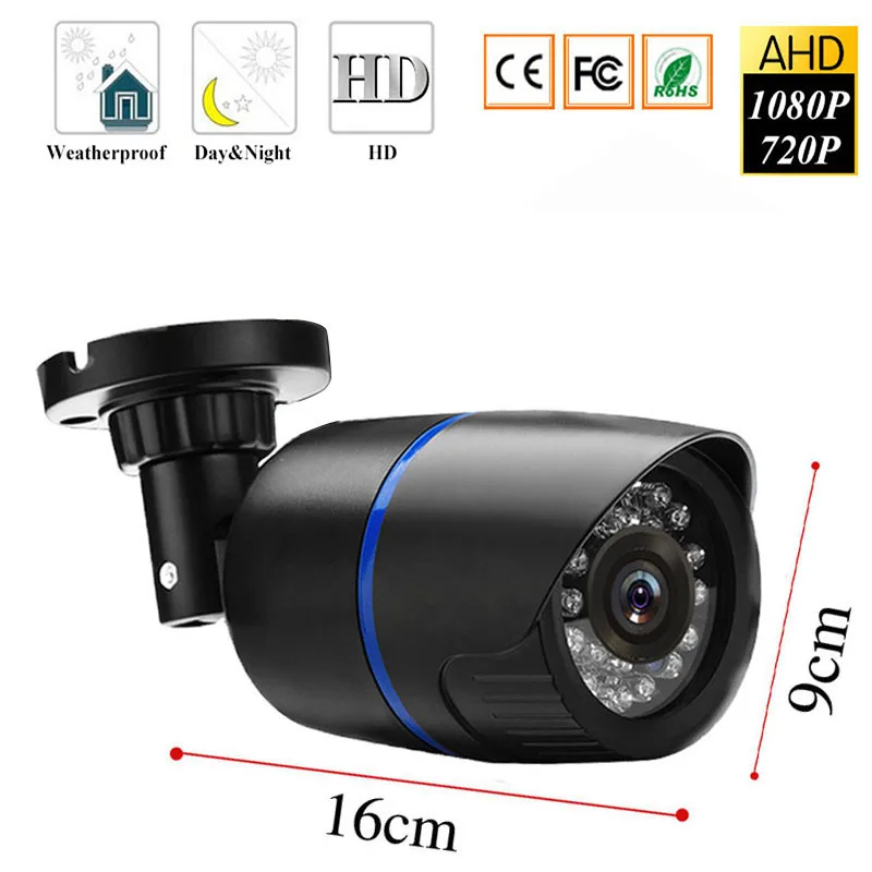 

AHD Camera 1/3" CMOS 2.0MP high resolution AHD Waterproof Bullet camera Wide Angle 1080P 24IR,Infrared automatic day/night mode