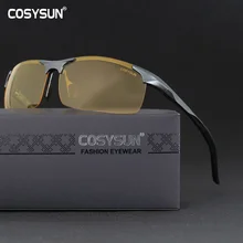 Мужские очки ночного видения из алюминиевого сплава, безопасные очки для вождения, женские поляризованные солнцезащитные очки, мужские автомобильные очки для водителей, ночные солнцезащитные очки