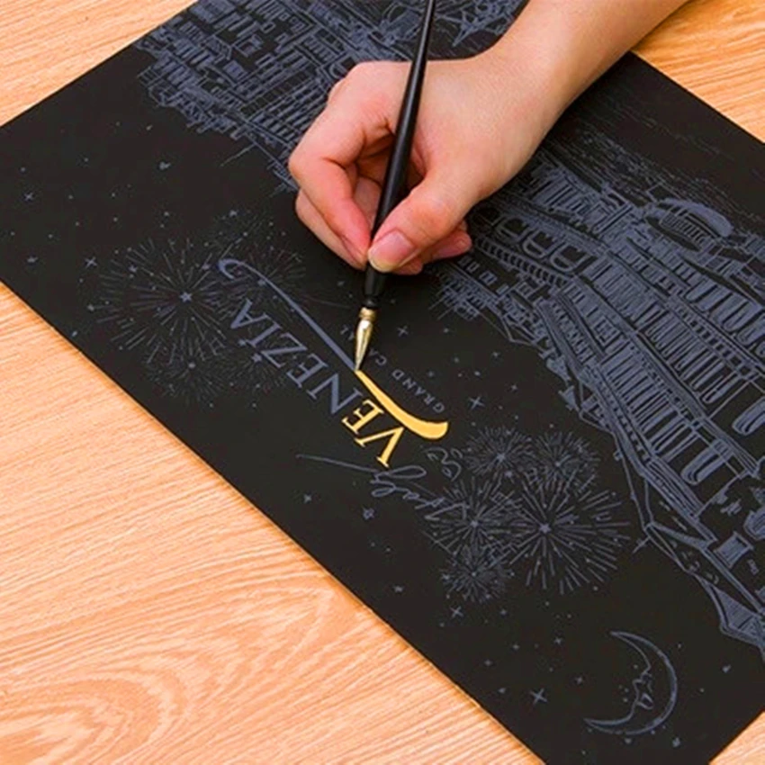 

New Scratching Secret Garden Fill Scraping Hand Scratching Gold Paris Scenery Scratches Night Scratches