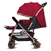 Детская коляска на четырех колесах с регулируемой ручкой для новорожденных, детская коляска с зонтиком для путешествий, складная детская коляска