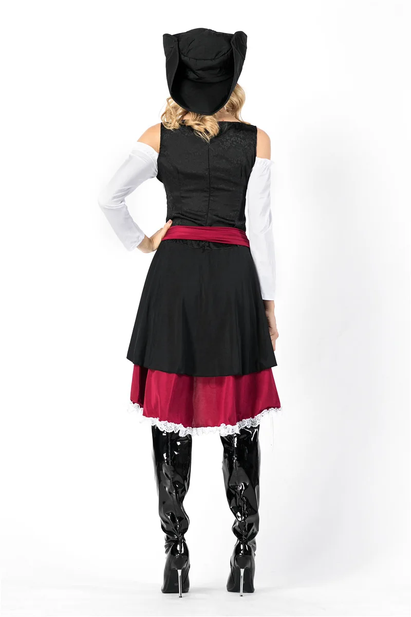 Deluxe Женский пиратский костюм Хэллоуин вечерние фильм Пираты Карибского моря косплэй нарядное платье