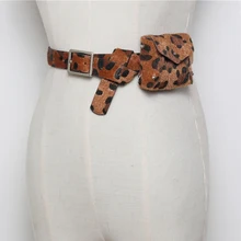 Осенняя леопардовая Женская сумочка на ремне поясная сумка модная Регулируемая Мини поясная сумка Дамский маленький ремень бумажник для карт сумка для ключей