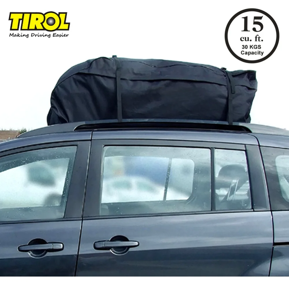 Us 25 02 10 Off Tirol Water Resistant Roof Bag 15 Cubic Feet Top Cargo Carrier For Vehicles With Rails Suv Van Box T20656b In