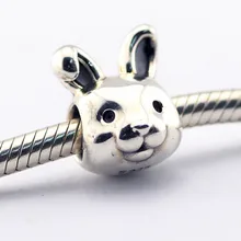 Lucky granos del encanto conejo primavera bijouterie fit pandora charms pulseras diy finas de plata de plata 925 original-joyería