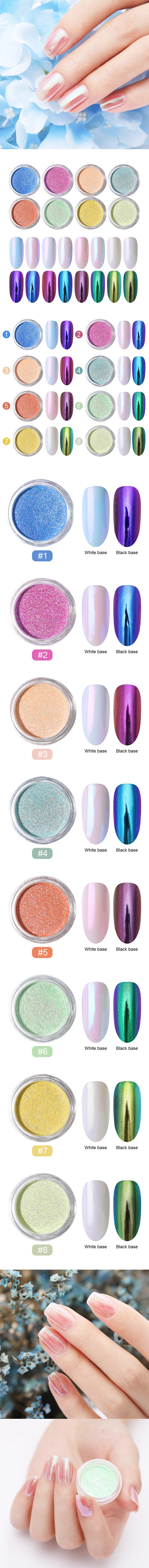 Chameleon Nail Powder Mirror Effect Dipping Glitter Metallic Chrome Nail Pigment Pearl Dust Manicure Art Decoration