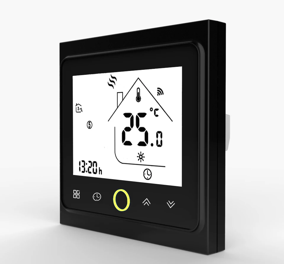 WiFi умный термостат регулятор температуры для воды/электрический подогрев пола воды/газовый котел работает с Alexa Google Home - Цвет: Black