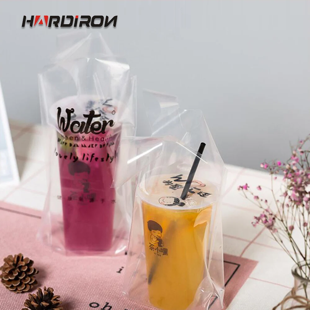 

HARDIRON 50PCS Thickened High Pressure Transparent Milk Tea Packing Bag Beverage Single Cup Bag Coffee Juice Tote Sack