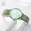 Shengke Fashion New Women Watch Clock ladies Green Dial Wristwatch Quartz Japanese Movement Gift Simple Design 3 bar waterproof 3