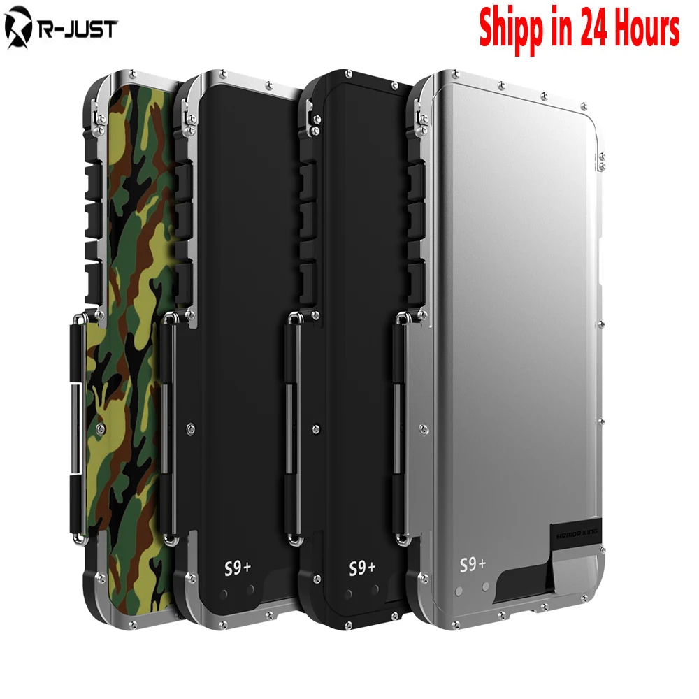 

R-JUST King Iron Man ShockProof Case For Samsung Galaxy Note 8 9 S8+ S9 S9+ Flip Aluminum Metal 360 Protective Armor Phone Case
