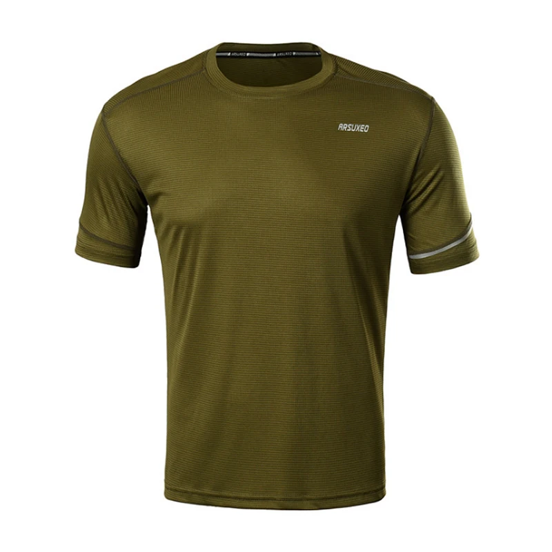 

Men Running T Shirt Anti-sweat Outdoor Sports Breathable Short Sleeve T-shirt O Neck Jogging Workout Sportswear Clothing