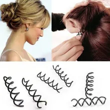 Nuevos accesorios para el cabello, pasador espiral para mujer, pasador negro