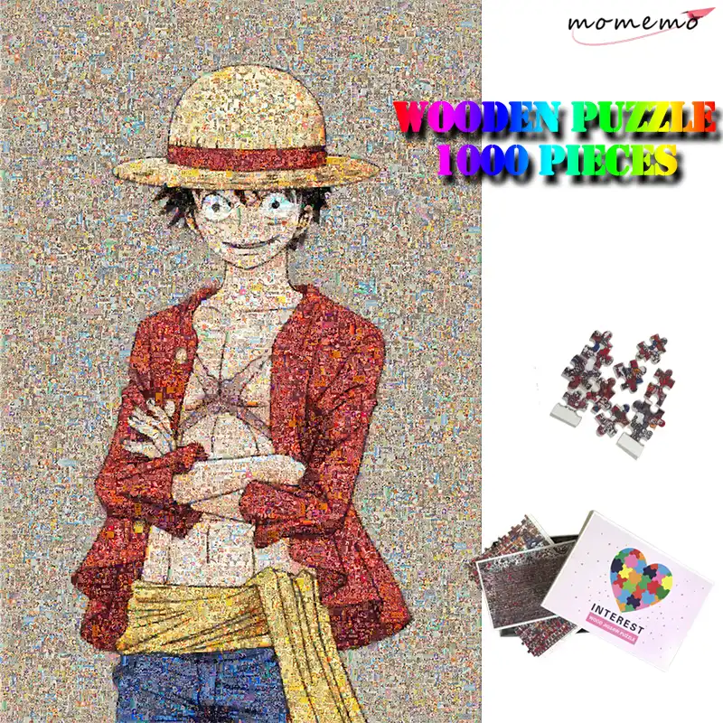 Momemoモザイク木製ジグソーパズル1000個大人パズルモザイクワンピースルフィ漫画アニメパズル1000個子供のおもちゃ Puzzles Aliexpress