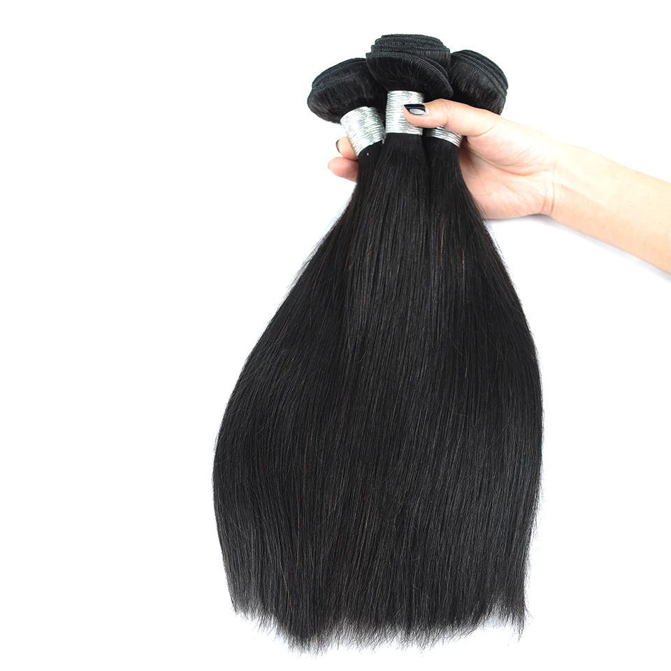 Remy Blue Malaysian Straight Hair Human Hair Weave 3 Bundles 100% Remy Hair Extensions Natural Color Thick Hair Bundles Deals