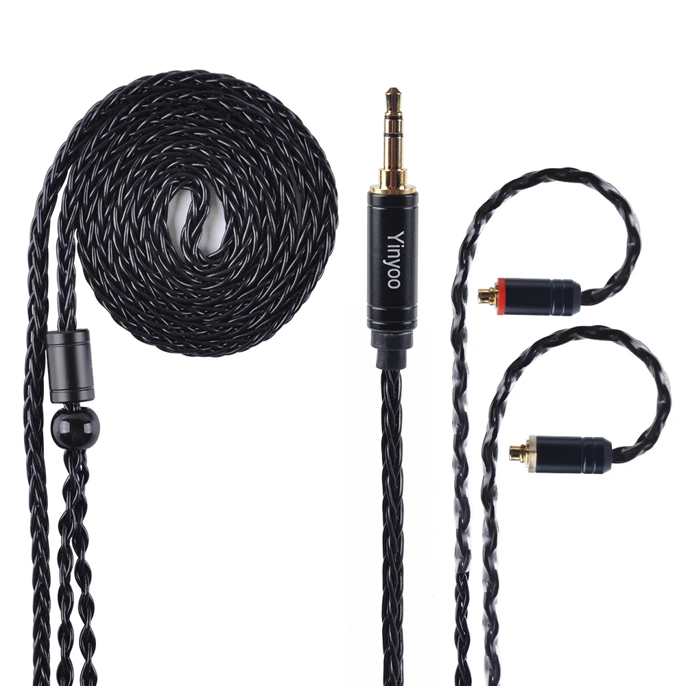 MMCX DIY кабеля 8 ядро для Shure SE215 SE535 SE846 для наушников Запасные детали 3,5 мм 2,5 мм 4,4 мм сбалансированный кабели для Iphone, Xiaomi, SONY
