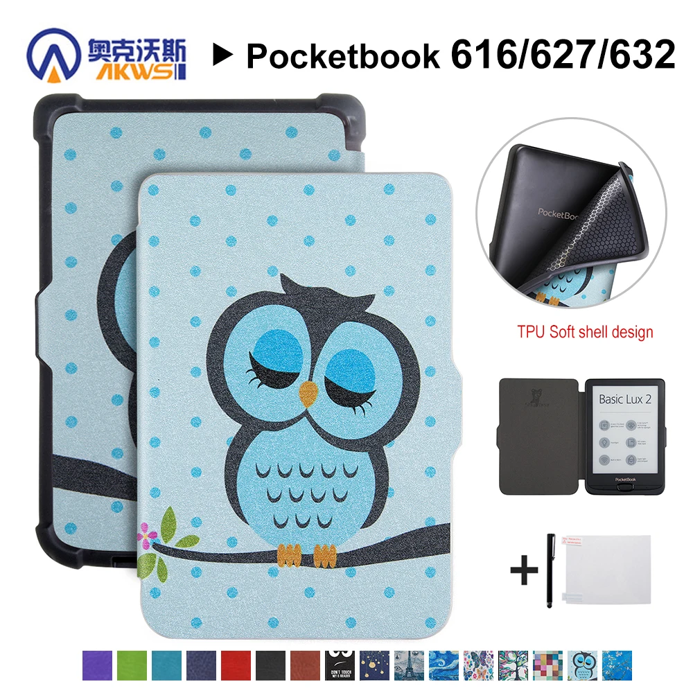 

Walkers Stand Cove for Pocketbook 616/627/632 Ereader Protective PU Case for Pocketbook Basic Lux 2/touch Lux/touch HD 3+gift