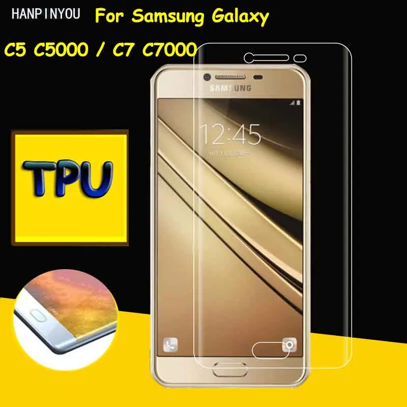 

Full Coverage Clear Soft TPU Film Screen Protector For Samsung Galaxy C5 C5000 C7 C7000, Cover Curved Parts (Not Tempered Glass)