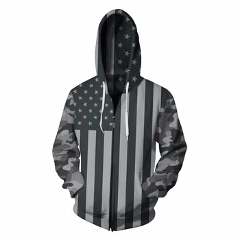 

USA Flag 3D Print Hooded Sweatshirt Men 2018 Brand New Casual Sportswear Hoodies Men Hip Hop Zipper Harajuku Sweatshirt Moletons