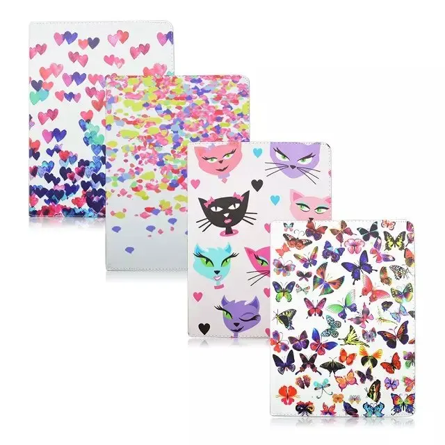 

New Stand Ultra-Thin Slim Cover Luxury Colorful Cartoon Flip PU Leather Case For Apple Ipad Pro 12.9''+ Pen + protective film