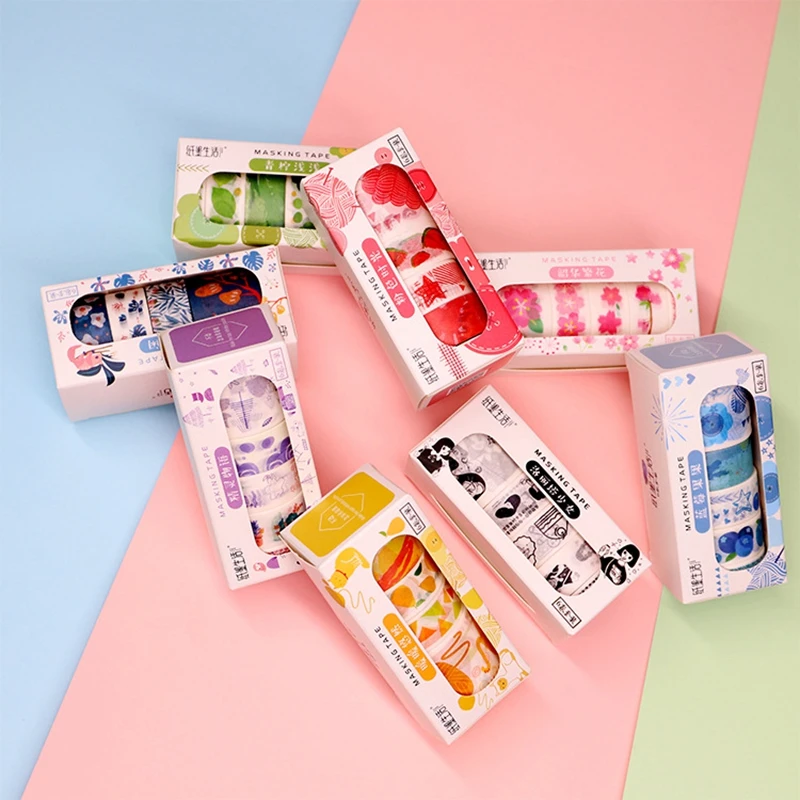 6 шт./компл. Kawaii весна подарок серии васи клейкие ленты дневник DIY Декоративные Бумага маскирования клейкие ленты японский канцелярские школьные принадлежности