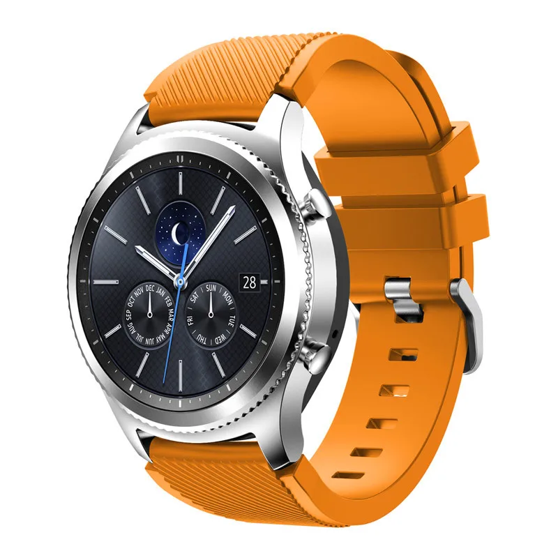 Для samsung galaxy watch 46 мм 42 мм активный 2 ремешка силиконовый ремень gear S3 frontier huawei watch gt 2 ремешок 22 мм 20 мм ремешок для часов - Цвет ремешка: Orange