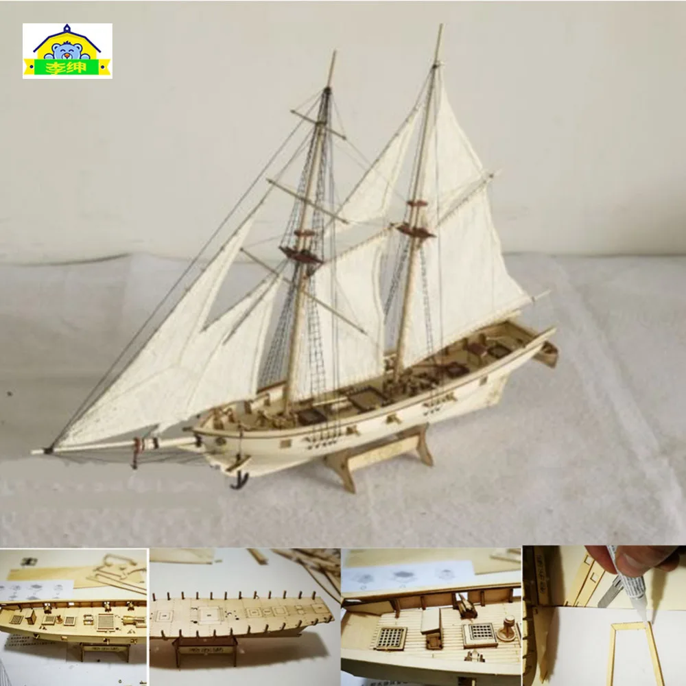 Ceny Klasyka antyczny pancernik drewniany Model zestawy Model 1840 Harco drewniane do montażu żaglowiec DIY klasyczny Model żeglarski
