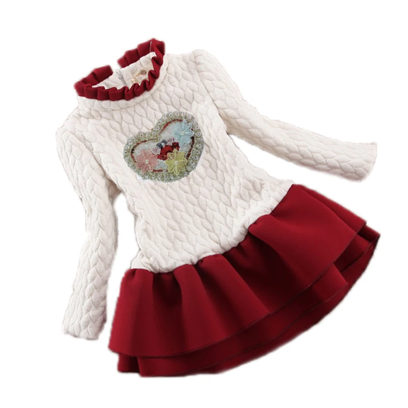 

Kids New Designer Girl Sweater Clothing Dress Winter Thicken Warm Sweater Children Girl's Princess TuTu Dresses Party Girls