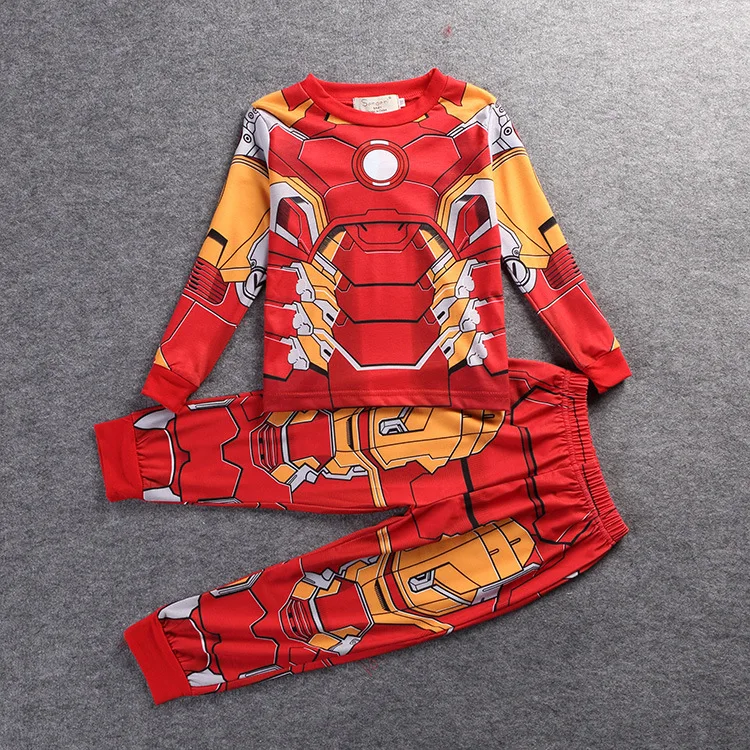 Spring kids pajamas clothes for boys Hulk superhero Batman Iron Man costume Spiderman children sleeping wear clothing sets